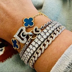 18k diamond heart Norman Covan detachable heart bracelet